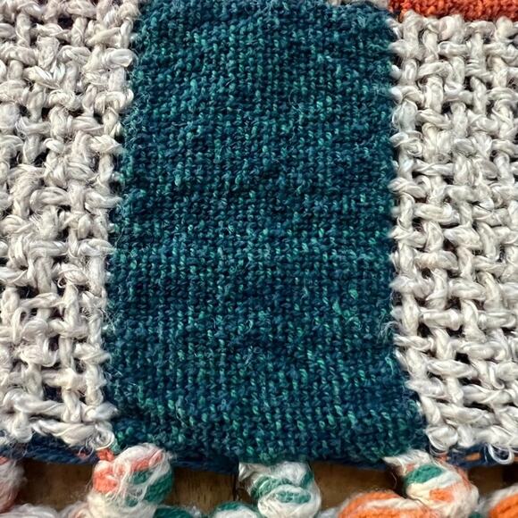 Woven Throw Blanket Checkered Multicolor Fringe 58" x 46.5" - Picture 2 of 16